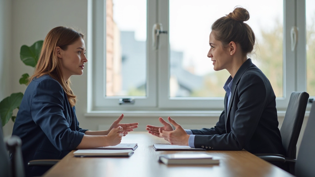 Professionele foto van twee werknemers in constructief overleg in modern kantoor