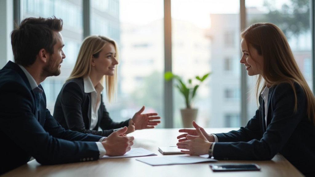 Professionele onderhandeling tussen twee zakenpeople aan conferentietafel