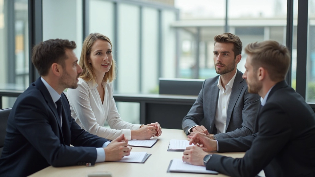 Professionele onderhandelaars voeren constructief gesprek aan conferentietafel