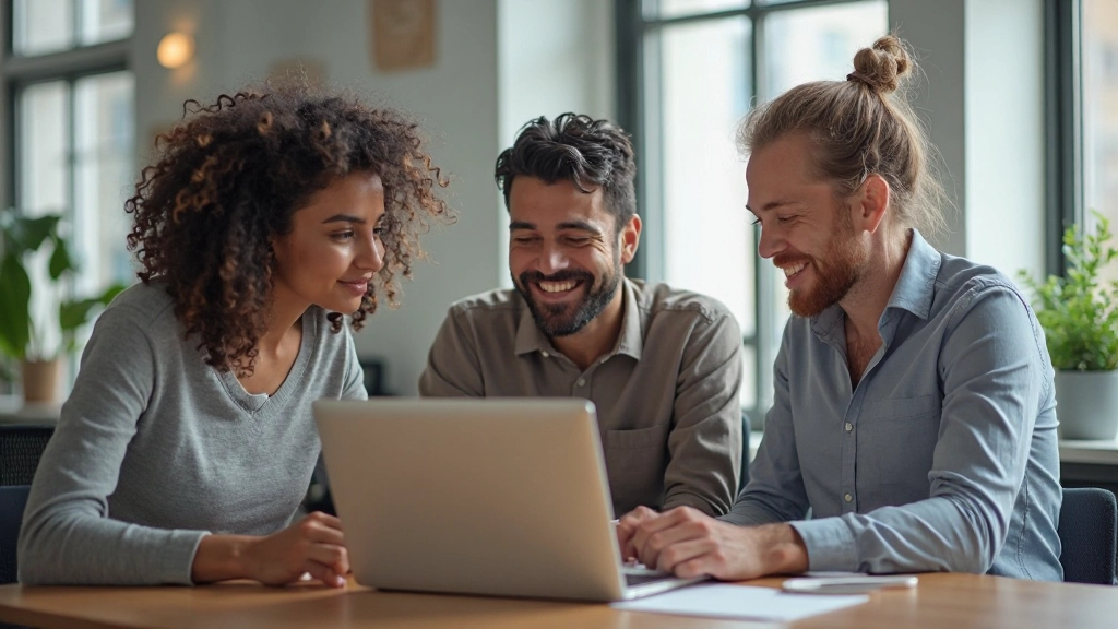 Diverse teamleden samenwerken aan project in collaborative workspace