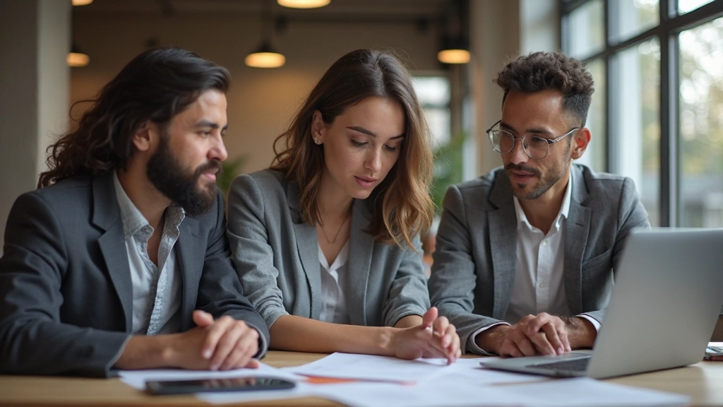 Diverse teamleden werken samen aan project in multiculturele bedrijfsomgeving