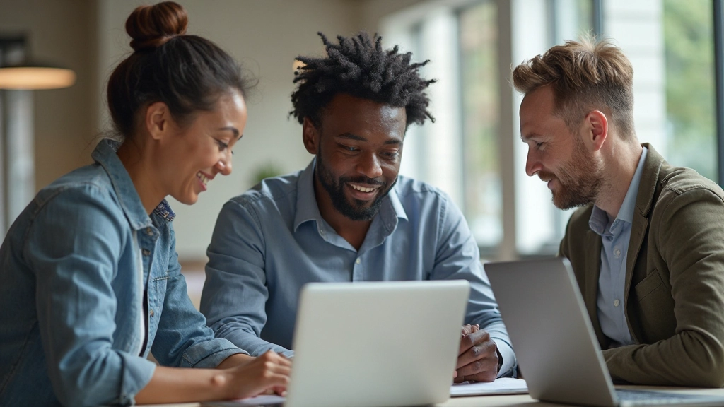 Diverse teamleden samenwerken aan project in collaborative workspace