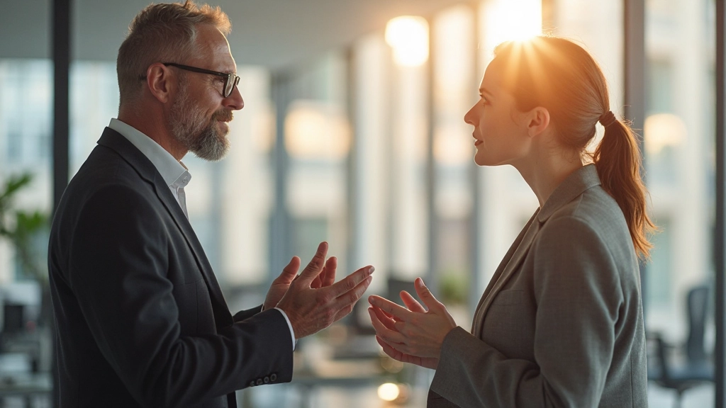 Professionele communicatie in zakelijke omgeving met twee collega's